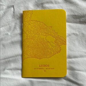 6/$24 Yellow Lesbos, Greece Travel Letterpress Notebook | New!